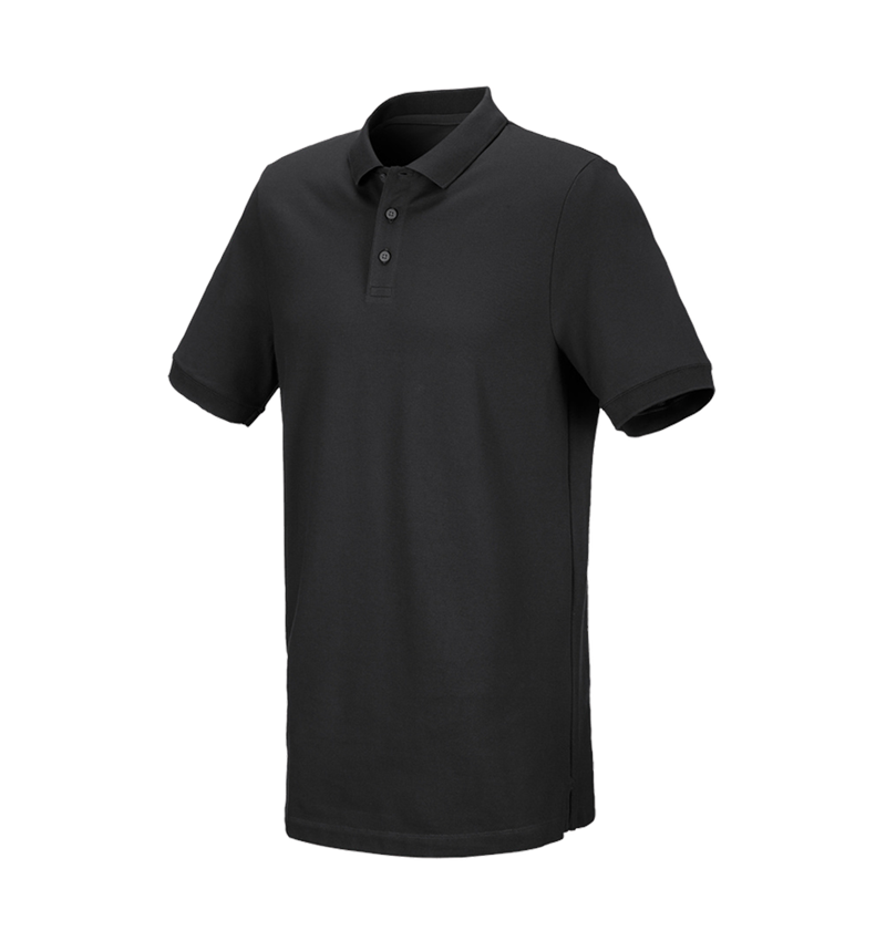 Tematy: e.s. Koszulka polo z piki cotton stretch, long fit + czarny 2