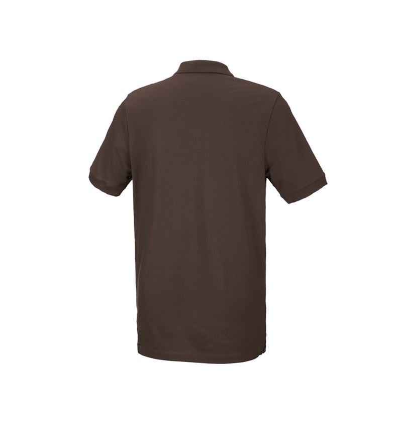 Koszulki | Pulower | Koszule: e.s. Koszulka polo z piki cotton stretch, long fit + kasztanowy 3