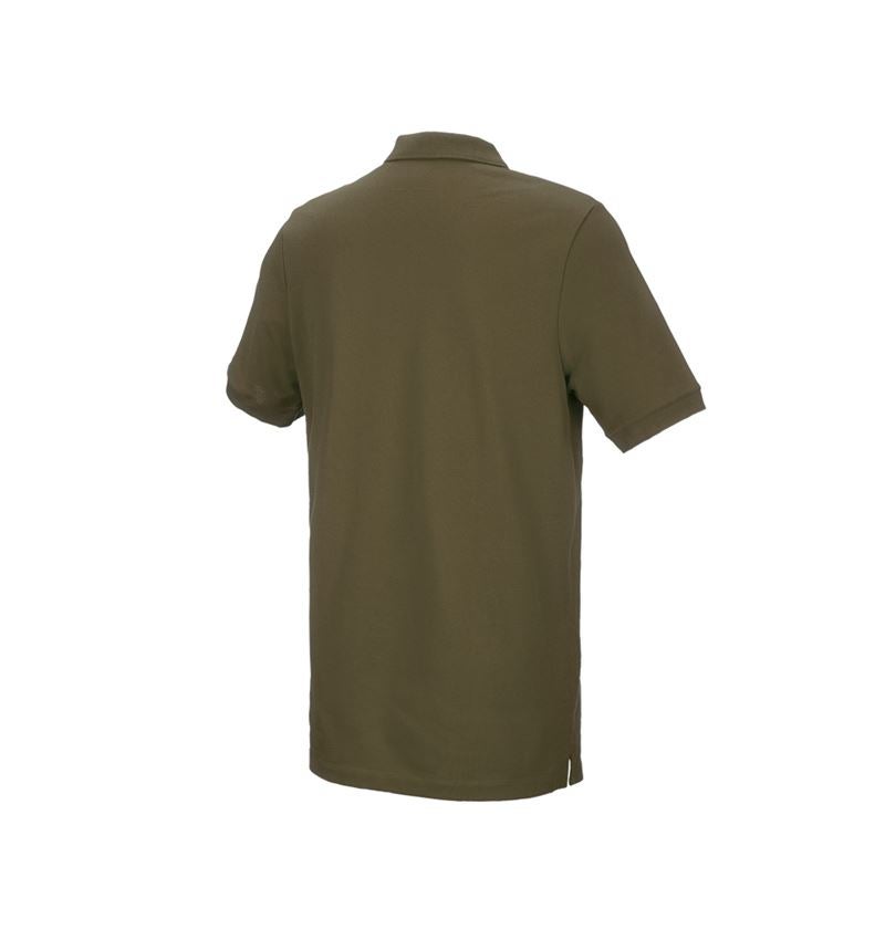 Koszulki | Pulower | Koszule: e.s. Koszulka polo z piki cotton stretch, long fit + błotnista zieleń 3