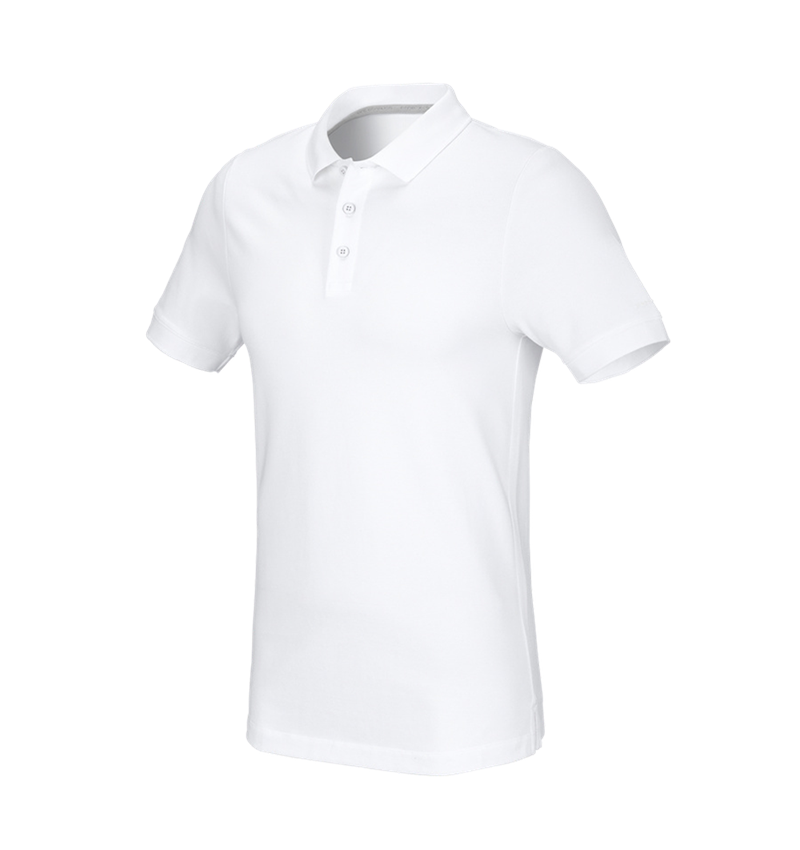 Koszulki | Pulower | Koszule: e.s. Koszulka polo z piki cotton stretch, slim fit + biały 2
