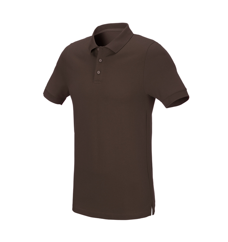 Koszulki | Pulower | Koszule: e.s. Koszulka polo z piki cotton stretch, slim fit + kasztanowy 2