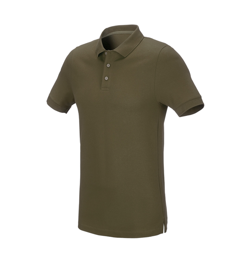 Koszulki | Pulower | Koszule: e.s. Koszulka polo z piki cotton stretch, slim fit + błotnista zieleń 2