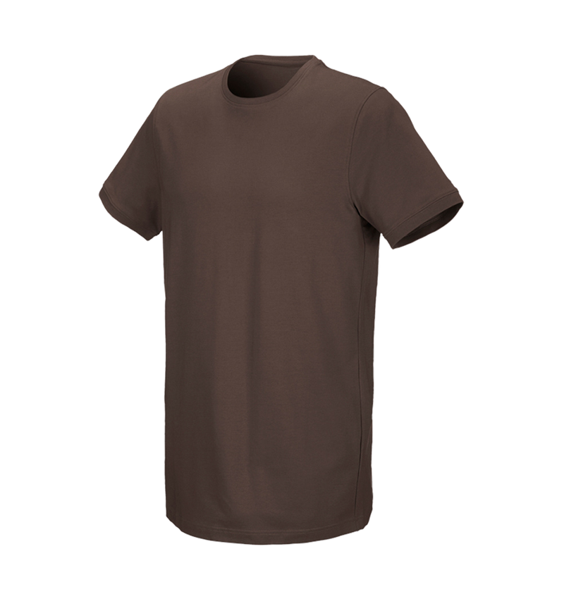 Koszulki | Pulower | Koszule: e.s. Koszulka cotton stretch, long fit + kasztanowy 2