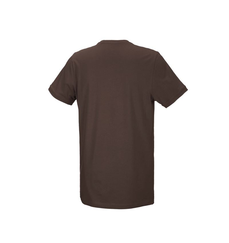 Koszulki | Pulower | Koszule: e.s. Koszulka cotton stretch, long fit + kasztanowy 3