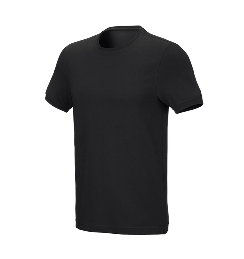 Koszulki | Pulower | Koszule: e.s. Koszulka cotton stretch, slim fit + czarny 2