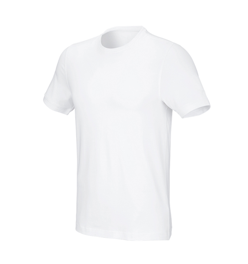 Koszulki | Pulower | Koszule: e.s. Koszulka cotton stretch, slim fit + biały 2