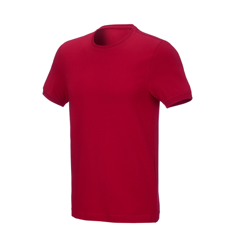 Koszulki | Pulower | Koszule: e.s. Koszulka cotton stretch, slim fit + ognistoczerwony 2