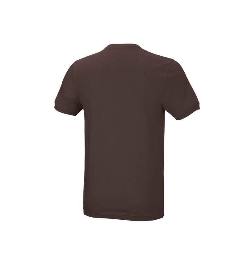 Koszulki | Pulower | Koszule: e.s. Koszulka cotton stretch, slim fit + kasztanowy 3