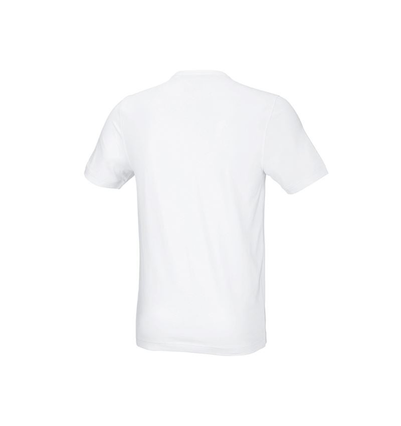 Koszulki | Pulower | Koszule: e.s. Koszulka cotton stretch, slim fit + biały 3