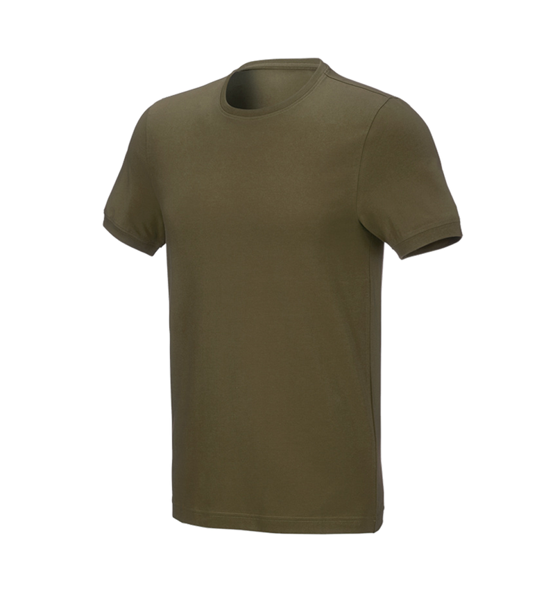 Koszulki | Pulower | Koszule: e.s. Koszulka cotton stretch, slim fit + błotnista zieleń 2