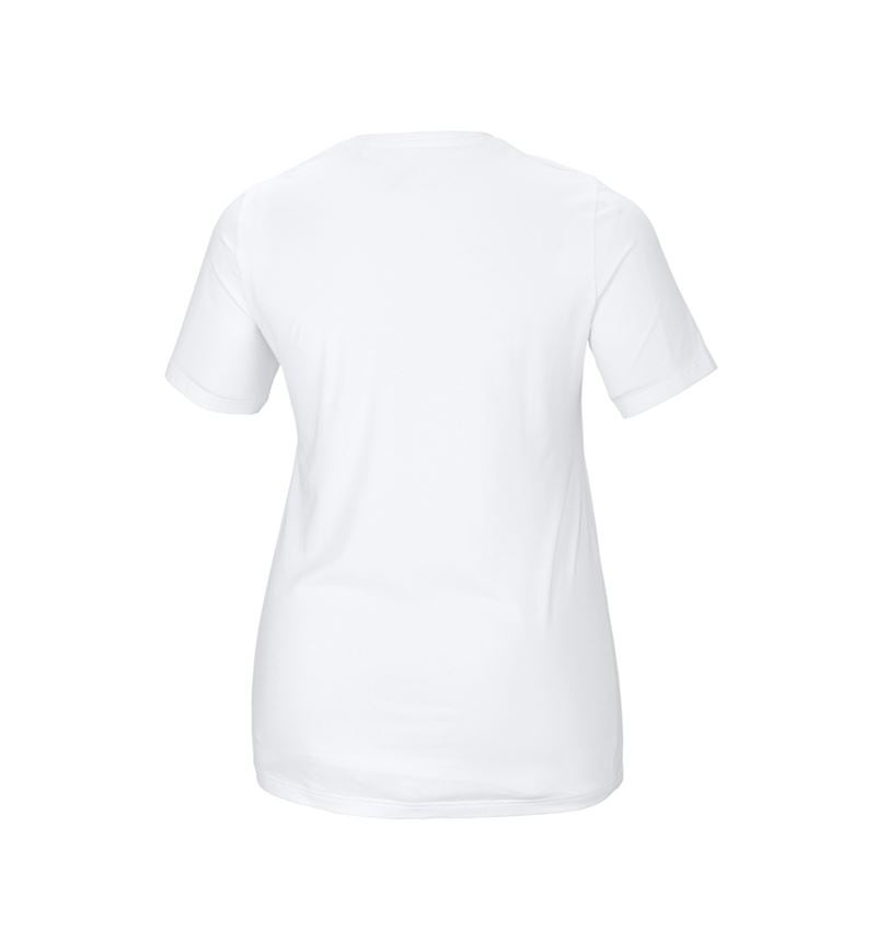 Tematy: e.s. Koszulka cotton stretch, damska, plus fit + biały 3