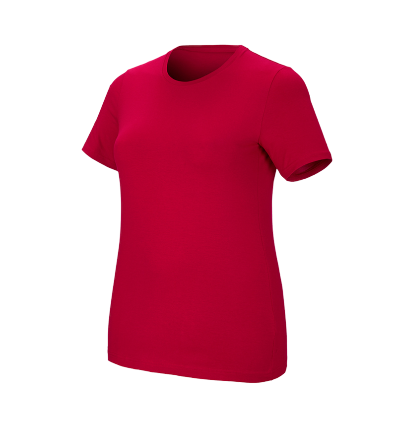 Koszulki | Pulower | Bluzki: e.s. Koszulka cotton stretch, damska, plus fit + ognistoczerwony 2