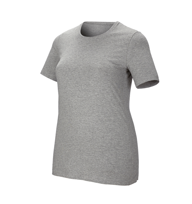 Koszulki | Pulower | Bluzki: e.s. Koszulka cotton stretch, damska, plus fit + szary melanżowy 2