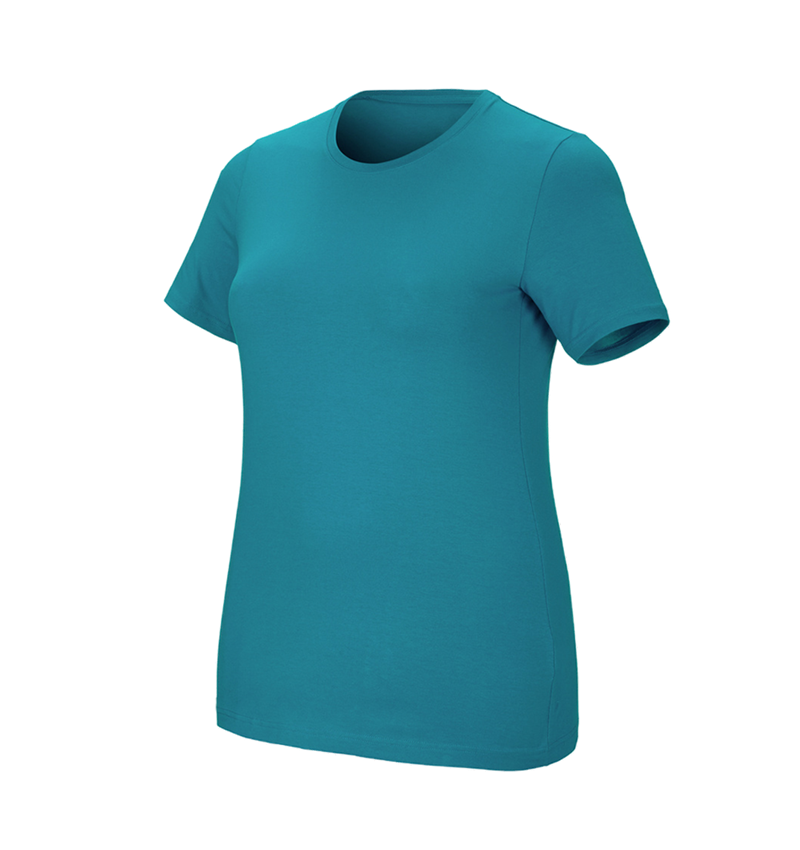 Koszulki | Pulower | Bluzki: e.s. Koszulka cotton stretch, damska, plus fit + oceaniczny 2