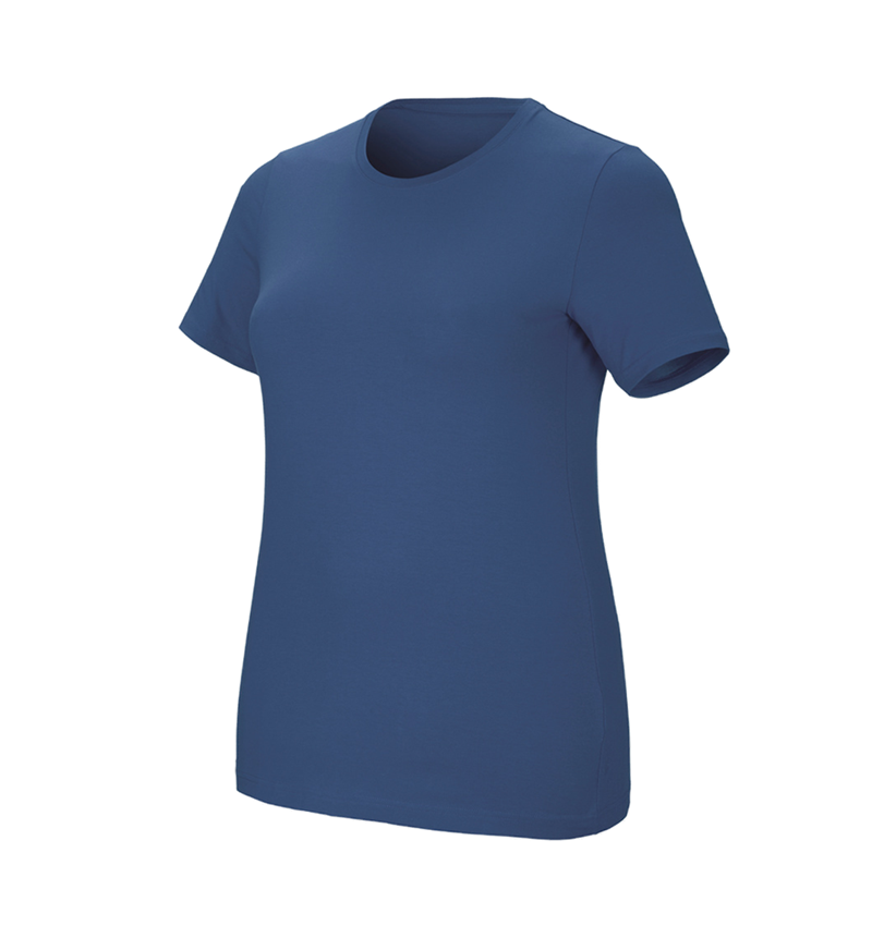 Koszulki | Pulower | Bluzki: e.s. Koszulka cotton stretch, damska, plus fit + kobaltowy 2