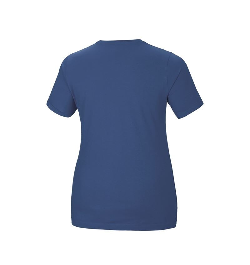 Koszulki | Pulower | Bluzki: e.s. Koszulka cotton stretch, damska, plus fit + kobaltowy 3