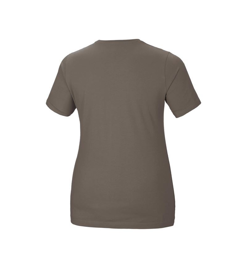Koszulki | Pulower | Bluzki: e.s. Koszulka cotton stretch, damska, plus fit + kamienny 3