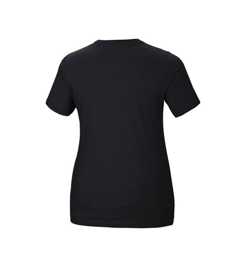 Koszulki | Pulower | Bluzki: e.s. Koszulka cotton stretch, damska, plus fit + czarny 3