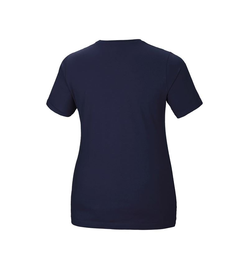 Koszulki | Pulower | Bluzki: e.s. Koszulka cotton stretch, damska, plus fit + granatowy 3