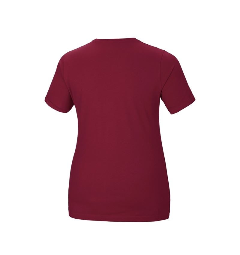 Koszulki | Pulower | Bluzki: e.s. Koszulka cotton stretch, damska, plus fit + bordowy 3