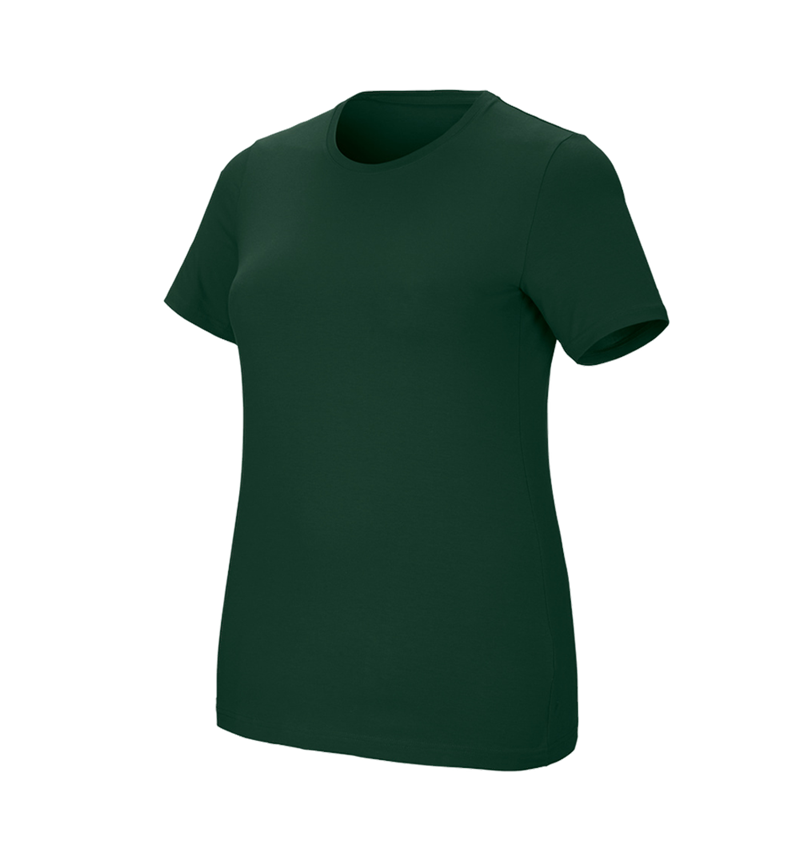 Koszulki | Pulower | Bluzki: e.s. Koszulka cotton stretch, damska, plus fit + zielony 2