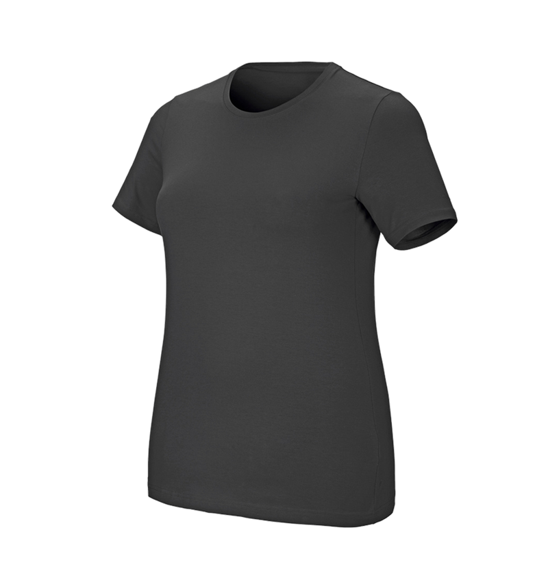 Koszulki | Pulower | Bluzki: e.s. Koszulka cotton stretch, damska, plus fit + antracytowy 2