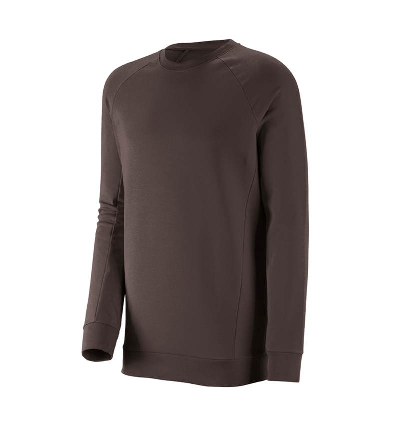 Koszulki | Pulower | Koszule: e.s. Bluza cotton stretch, long fit + kasztanowy 2