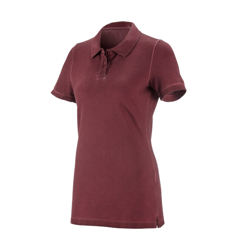 Koszulki | Pulower | Bluzki: e.s. Koszulka polo vintage cotton stretch, damska + rubinowy vintage