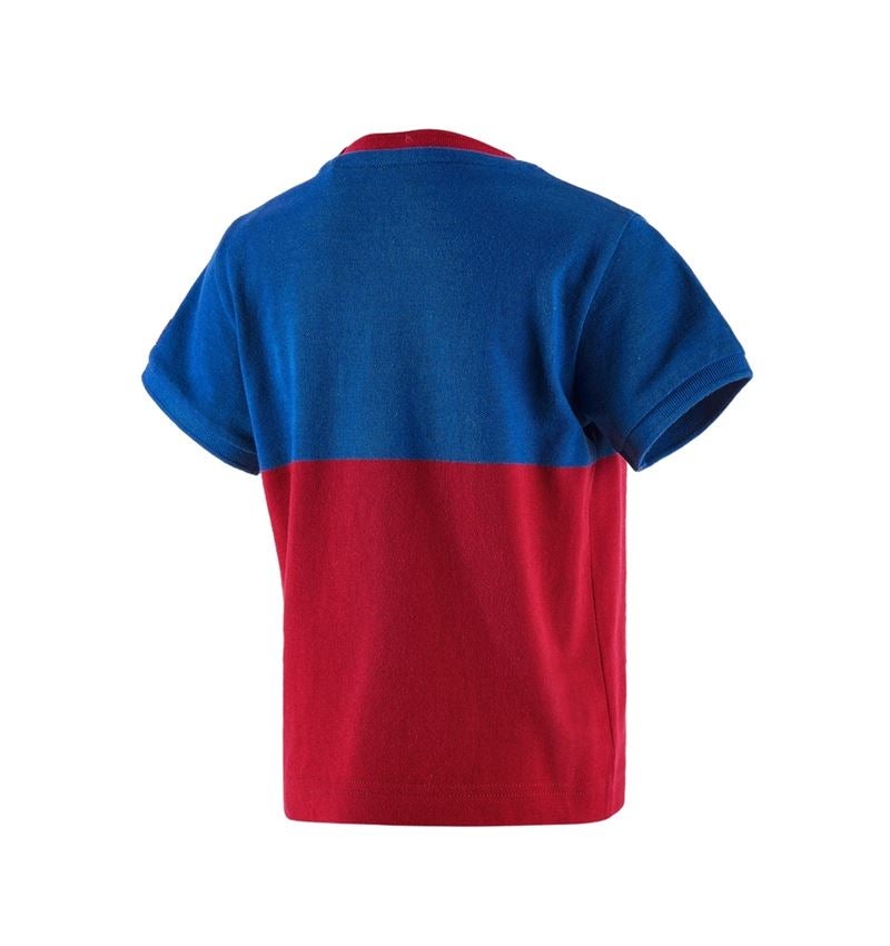 Koszulki | Pulower | Bluzki: Koszulka z piki e.s. colourblock, dziecięca + chabrowy/ognistoczerwony 3