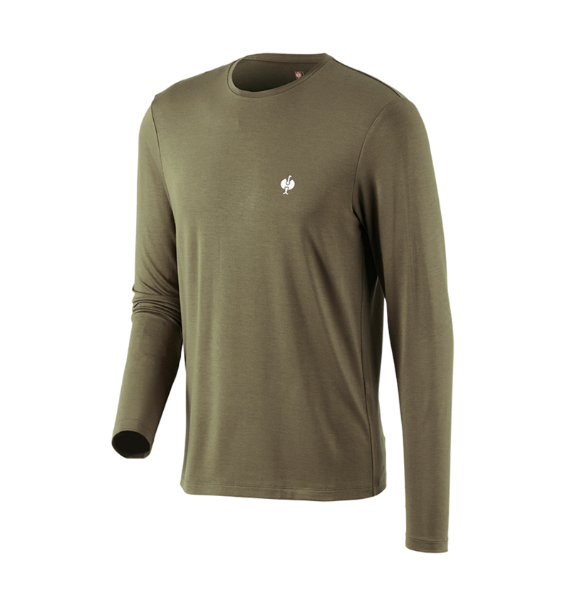 Koszulki | Pulower | Koszule: Modal-Bluzka długi rękaw e.s.concrete + błotnista zieleń 3