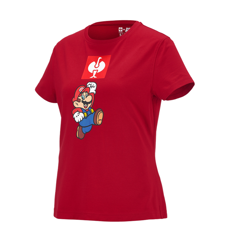 Koszulki | Pulower | Bluzki: Super Mario Koszulka, damska + ognistoczerwony 1