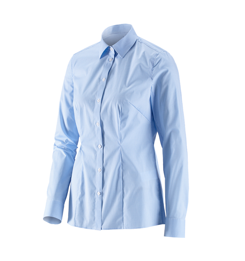 Koszulki | Pulower | Bluzki: e.s. Bluzka biznesowa cotton str., damska reg.fit + mroźny błękit w kratkę 2