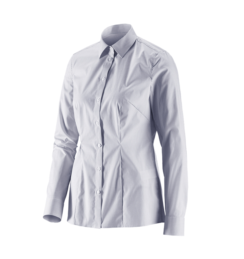 Koszulki | Pulower | Bluzki: e.s. Bluzka biznesowa cotton str., damska reg.fit + szary mglisty w kratkę 2