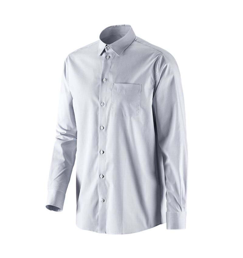 Koszulki | Pulower | Koszule: e.s. Koszula biznesowa cotton stretch, comfort fit + szary mglisty w kratkę 4