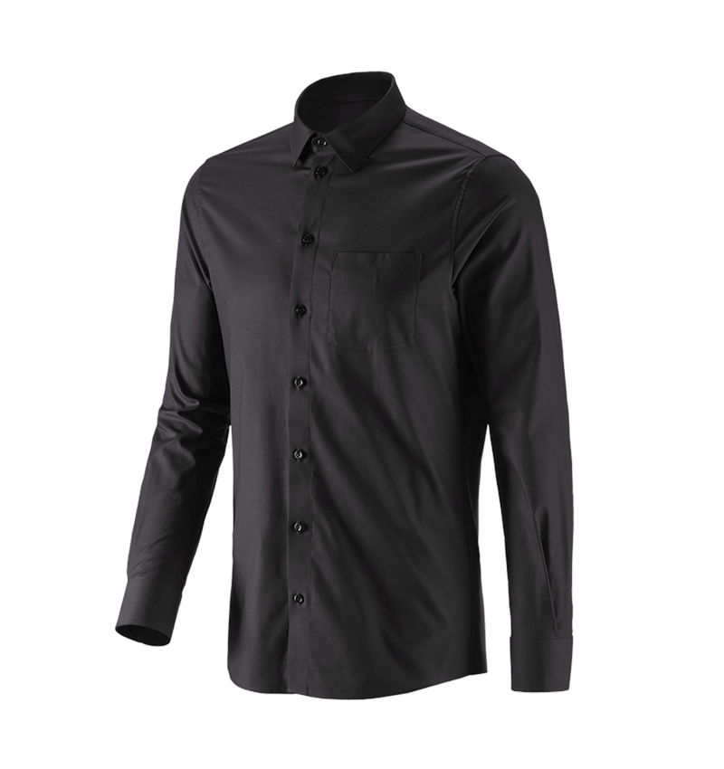 Koszulki | Pulower | Koszule: e.s. Koszula biznesowa cotton stretch, slim fit + czarny 4