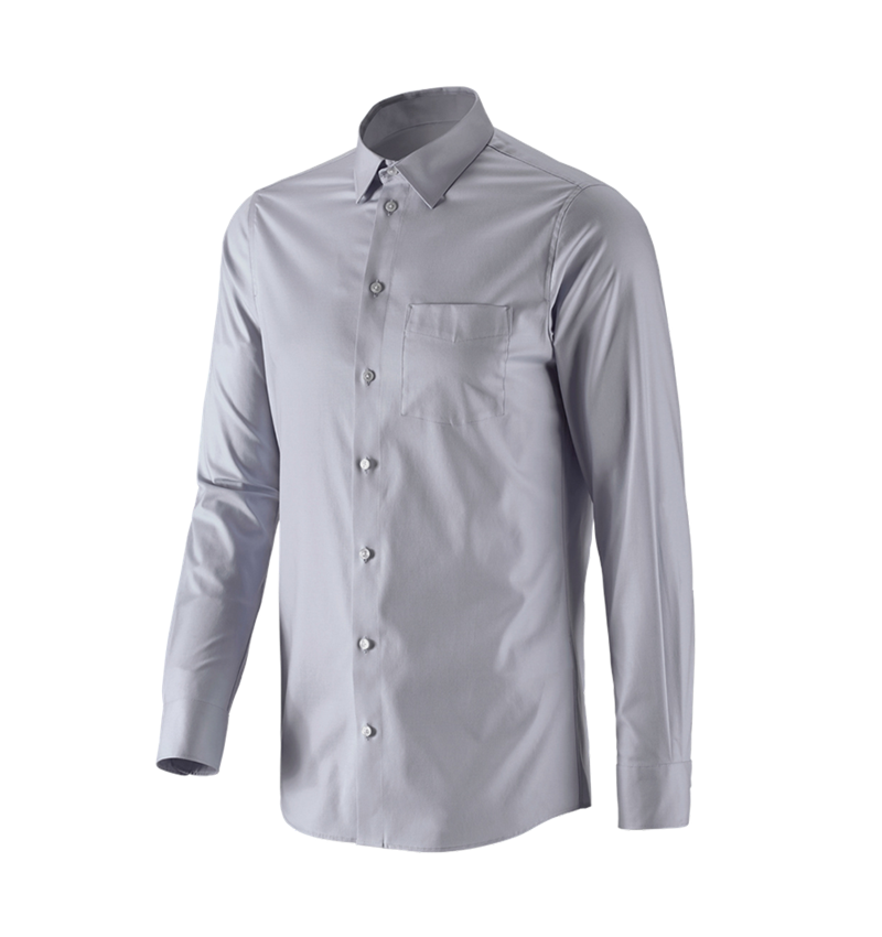 Koszulki | Pulower | Koszule: e.s. Koszula biznesowa cotton stretch, slim fit + szary mglisty 4