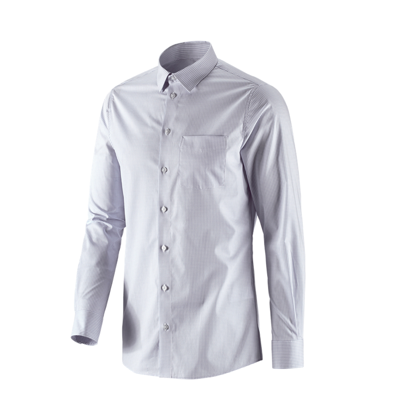 Koszulki | Pulower | Koszule: e.s. Koszula biznesowa cotton stretch, slim fit + szary mglisty w kratkę 2