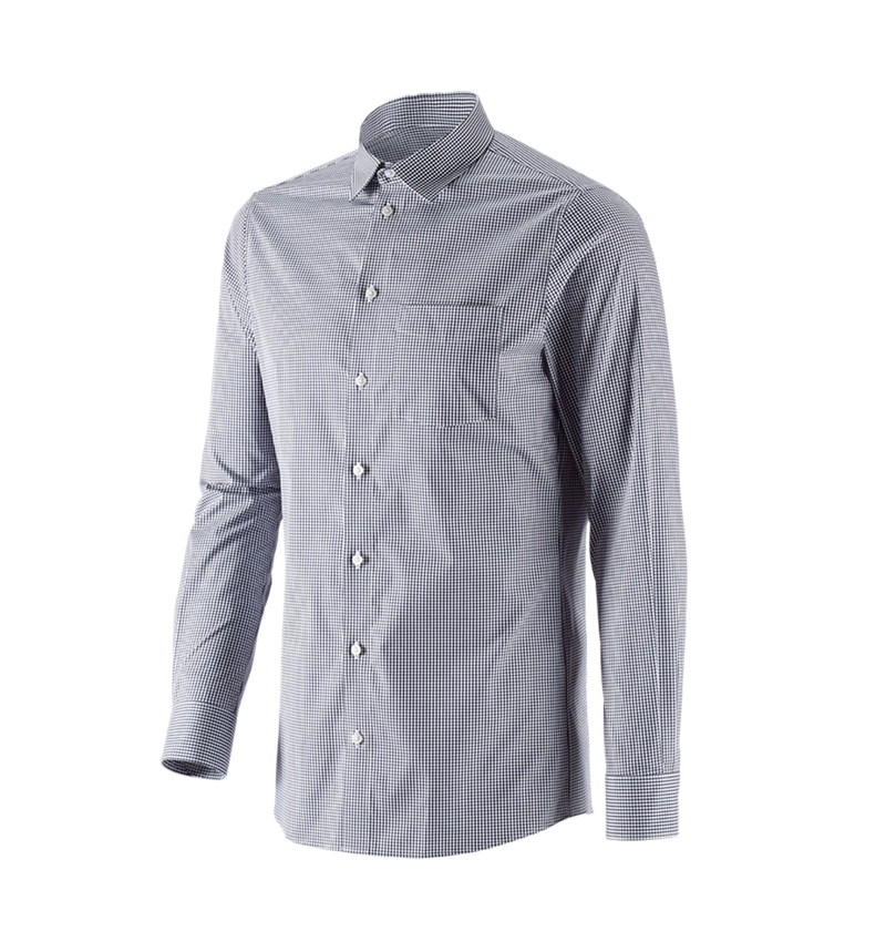 Koszulki | Pulower | Koszule: e.s. Koszula biznesowa cotton stretch, slim fit + granatowy w kratkę 2