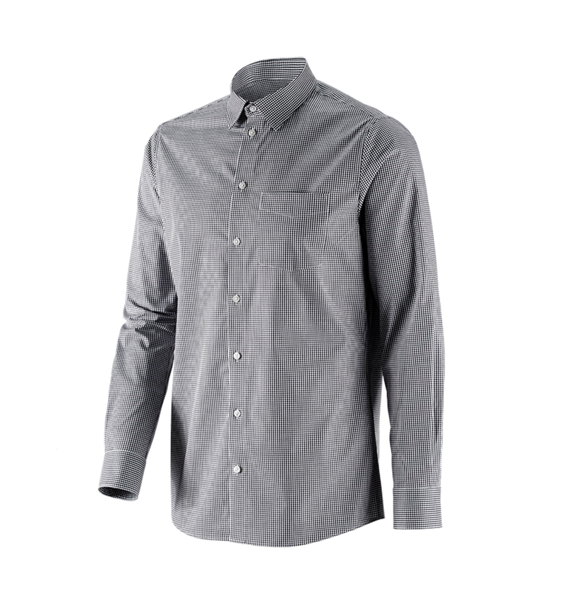 Koszulki | Pulower | Koszule: e.s. Koszula biznesowa cotton stretch regular fit + czarny w kratkę 4
