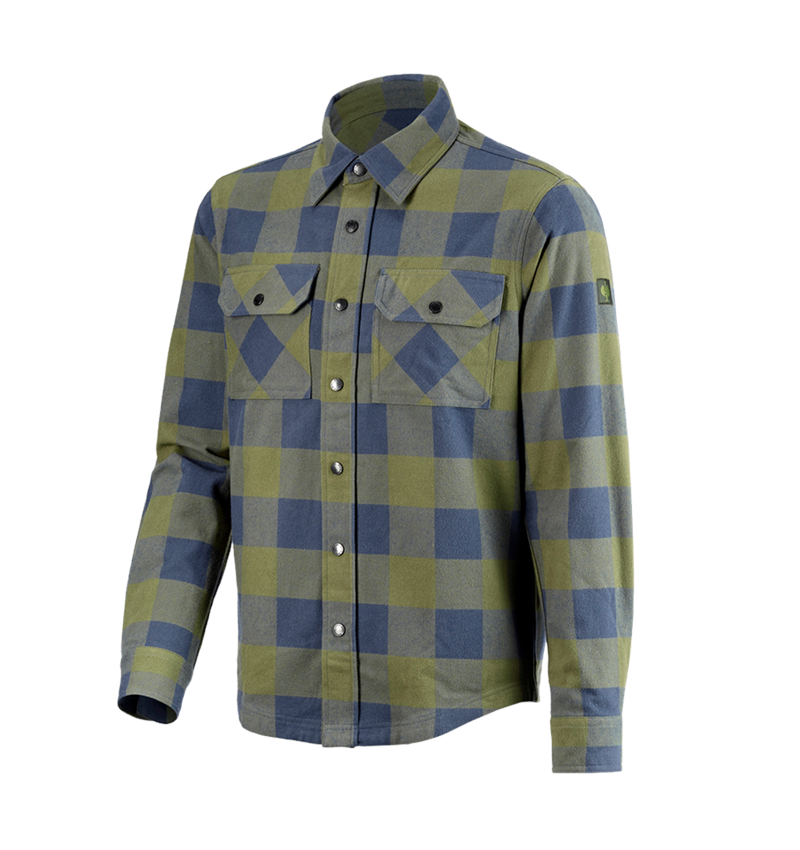 Koszulki | Pulower | Koszule: Koszula w kratkę e.s.iconic + górska zieleń/niebieski tlenkowy 7