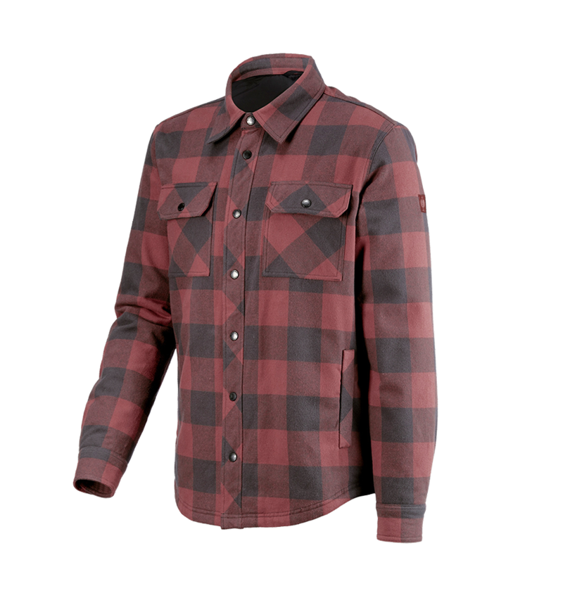 Koszulki | Pulower | Koszule: Koszula w kratkę całoroczna e.s.iconic + czerwony tlenkowy/karbonowym szary 6
