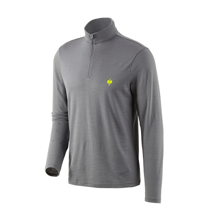 Koszulki | Pulower | Koszule: Bluza Troyer Merino e.s.trail + szary bazaltowy/żółty acid 3