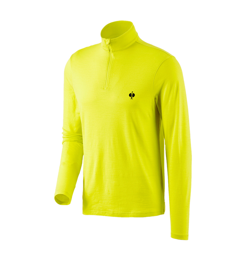 Koszulki | Pulower | Koszule: Bluza Troyer Merino e.s.trail + żółty acid/czarny 2
