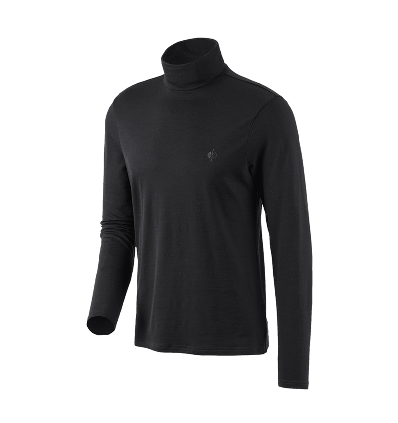 Koszulki | Pulower | Koszule: Koszulka z golfem Merino e.s.trail + czarny 2