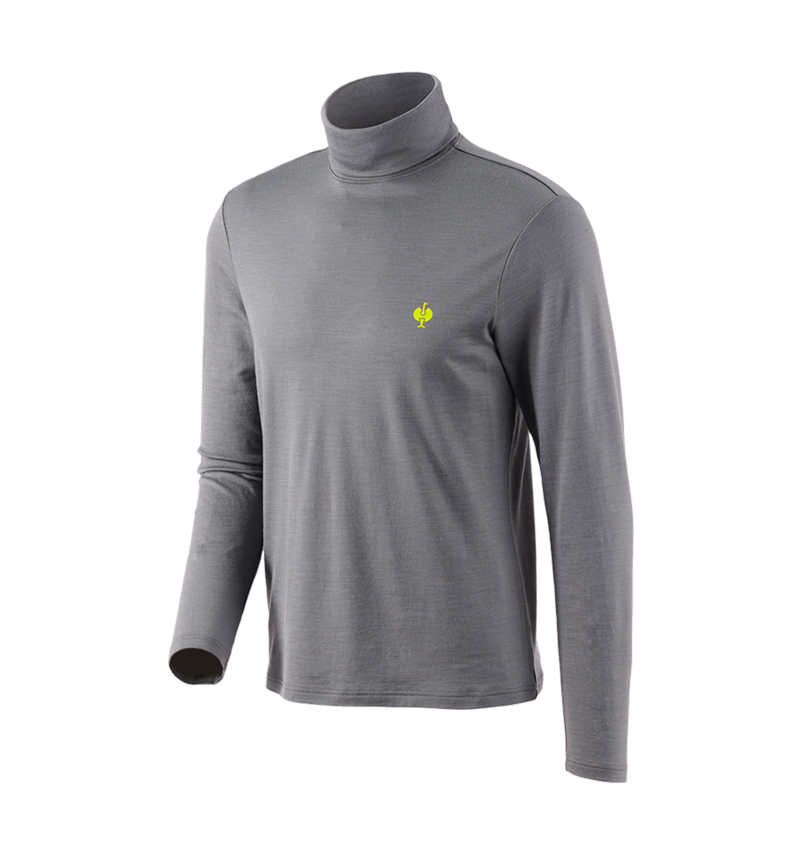 Tematy: Koszulka z golfem Merino e.s.trail + szary bazaltowy/żółty acid 2