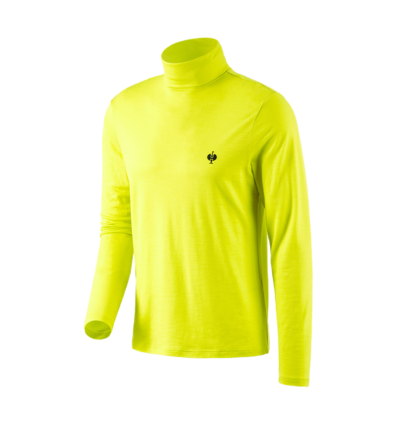 Koszulki | Pulower | Koszule: Koszulka z golfem Merino e.s.trail + żółty acid/czarny 3
