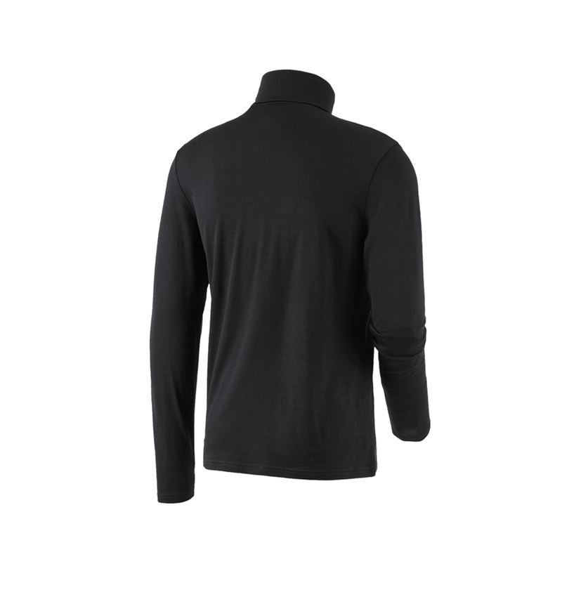 Koszulki | Pulower | Koszule: Koszulka z golfem Merino e.s.trail + czarny 3