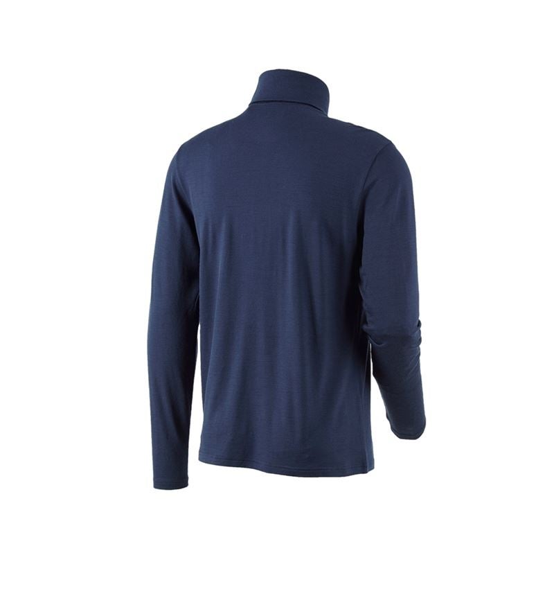 Koszulki | Pulower | Koszule: Koszulka z golfem Merino e.s.trail + niebieski marine/biały 3