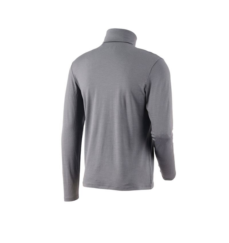 Koszulki | Pulower | Koszule: Koszulka z golfem Merino e.s.trail + szary bazaltowy/żółty acid 3