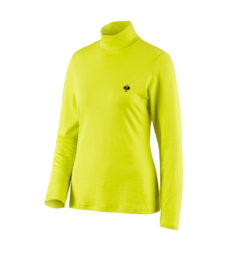 Koszulki | Pulower | Bluzki: Koszulka z golfem Merino e.s.trail, damska + żółty acid/czarny 3